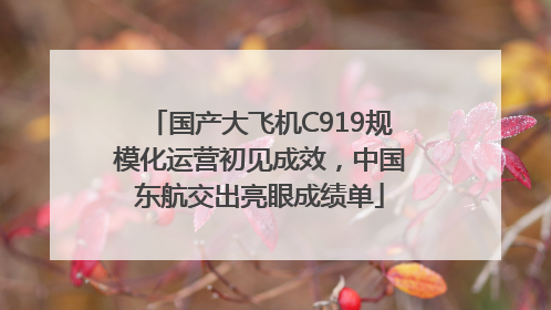 国产大飞机C919规模化运营初见成效，中国东航交出亮眼成绩单