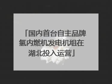 国内首台自主品牌氢内燃机发电机组在湖北投入运营