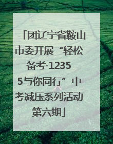团辽宁省鞍山市委开展“轻松备考·12355与你同行”中考减压系列活动第六期