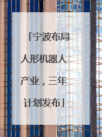 宁波布局人形机器人产业，三年计划发布