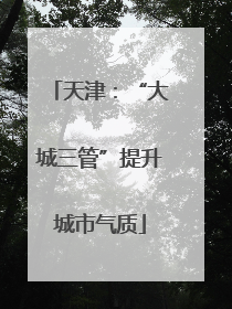 天津：“大城三管”提升城市气质