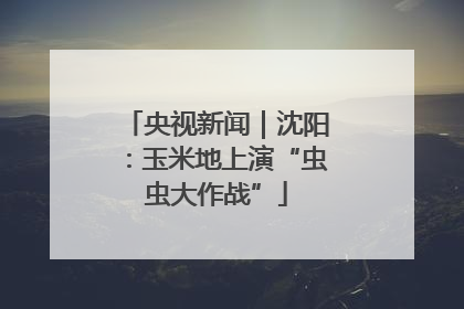 央视新闻｜沈阳：玉米地上演“虫虫大作战”