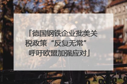 德国钢铁企业批美关税政策“反复无常” 呼吁欧盟加强应对