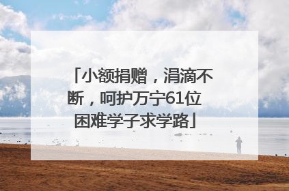 小额捐赠，涓滴不断，呵护万宁61位困难学子求学路