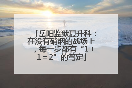 岳阳监狱夏升科：在没有硝烟的战场上，每一步都有“1＋1＝2”的笃定