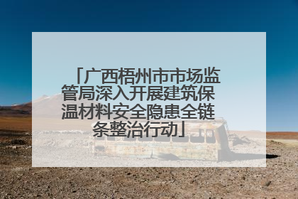 广西梧州市市场监管局深入开展建筑保温材料安全隐患全链条整治行动