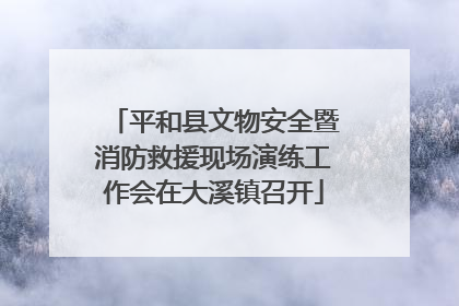 平和县文物安全暨消防救援现场演练工作会在大溪镇召开