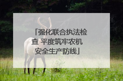 强化联合执法检查 平度筑牢农机安全生产防线