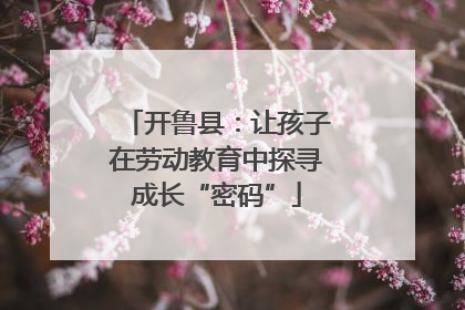 开鲁县：让孩子在劳动教育中探寻成长“密码”