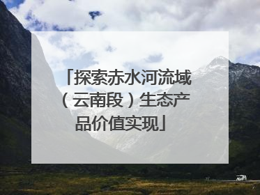 探索赤水河流域（云南段）生态产品价值实现