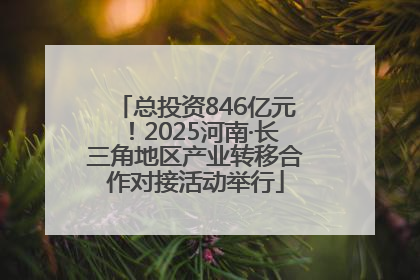 总投资846亿元！2025河南·长三角地区产业转移合作对接活动举行