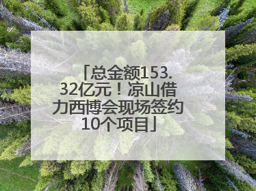 总金额153.32亿元！凉山借力西博会现场签约10个项目