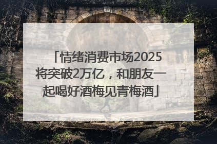 情绪消费市场2025将突破2万亿，和朋友一起喝好酒梅见青梅酒