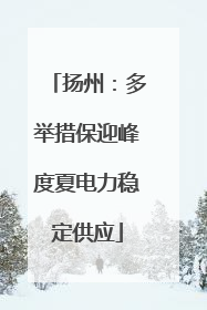 扬州：多举措保迎峰度夏电力稳定供应