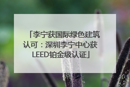 李宁获国际绿色建筑认可：深圳李宁中心获LEED铂金级认证