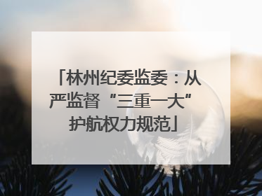 林州纪委监委：从严监督“三重一大” 护航权力规范