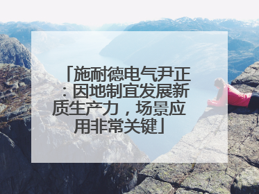 施耐德电气尹正：因地制宜发展新质生产力，场景应用非常关键