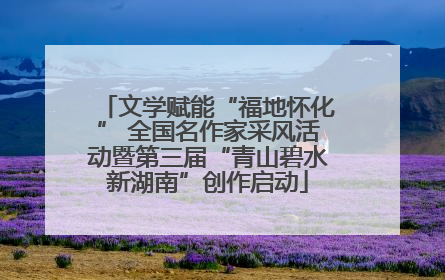 文学赋能“福地怀化” 全国名作家采风活动暨第三届“青山碧水新湖南”创作启动