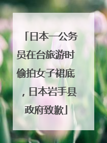 日本一公务员在台旅游时偷拍女子裙底，日本岩手县政府致歉