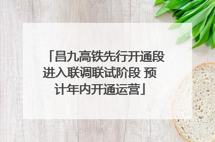昌九高铁先行开通段进入联调联试阶段 预计年内开通运营