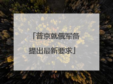 普京就俄军备提出最新要求