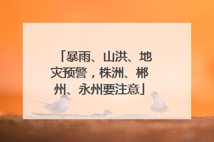 暴雨、山洪、地灾预警，株洲、郴州、永州要注意