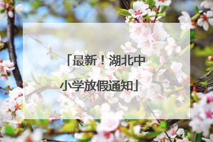 最新！湖北中小学放假通知