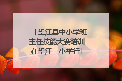 望江县中小学班主任技能大赛培训在望江三小举行