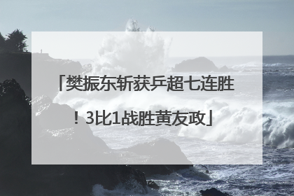 樊振东斩获乒超七连胜！3比1战胜黄友政