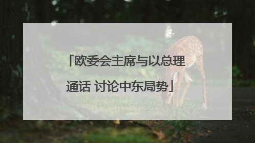 欧委会主席与以总理通话 讨论中东局势