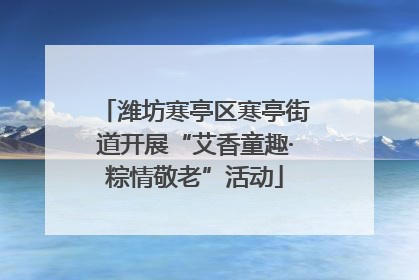 潍坊寒亭区寒亭街道开展“艾香童趣·粽情敬老”活动