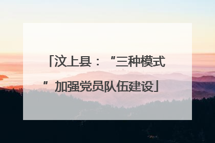 汶上县：“三种模式”加强党员队伍建设