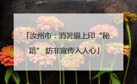 汝州市：消暑扇上印“秘籍” 防非宣传入人心