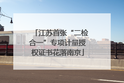 江苏首张“二检合一”专项计量授权证书花落南京