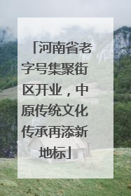 河南省老字号集聚街区开业，中原传统文化传承再添新地标