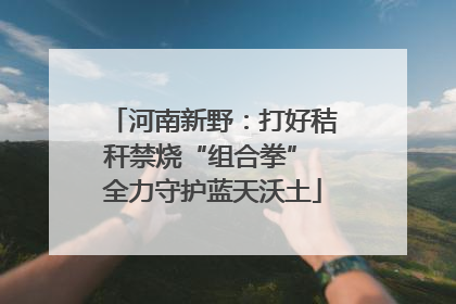 河南新野：打好秸秆禁烧“组合拳” 全力守护蓝天沃土