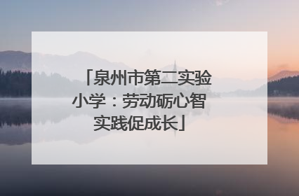泉州市第二实验小学：劳动砺心智实践促成长