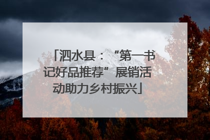 泗水县：“第一书记好品推荐”展销活动助力乡村振兴