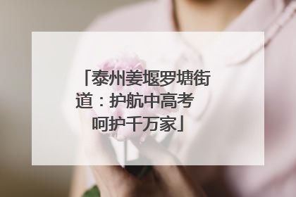 泰州姜堰罗塘街道：护航中高考 呵护千万家