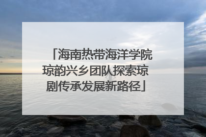 海南热带海洋学院琼韵兴乡团队探索琼剧传承发展新路径