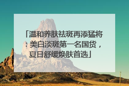 温和养肤祛斑再添猛将：美白淡斑第一名国货，夏日舒缓焕肤首选