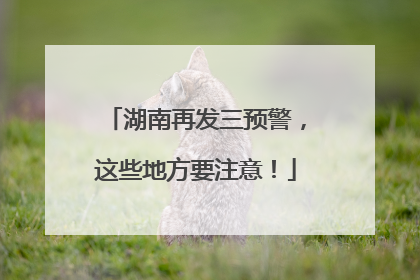 湖南再发三预警，这些地方要注意！