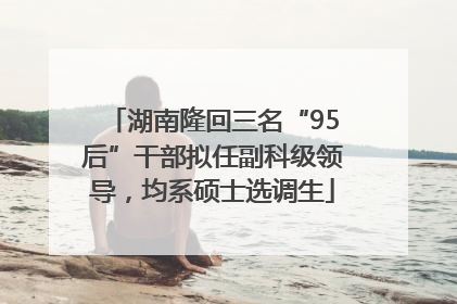 湖南隆回三名“95后”干部拟任副科级领导，均系硕士选调生