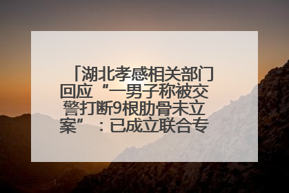 湖北孝感相关部门回应“一男子称被交警打断9根肋骨未立案”：已成立联合专班开展工作