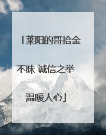 莱阳的哥拾金不昧 诚信之举温暖人心