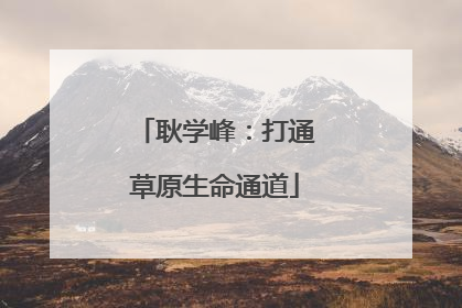 耿学峰：打通草原生命通道
