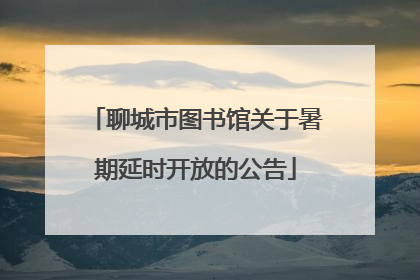 聊城市图书馆关于暑期延时开放的公告