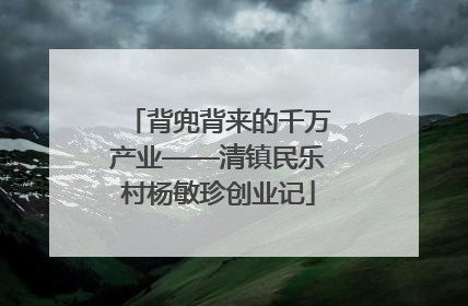 背兜背来的千万产业——清镇民乐村杨敏珍创业记