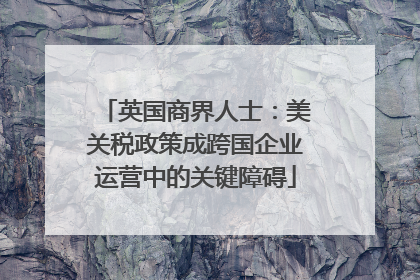 英国商界人士：美关税政策成跨国企业运营中的关键障碍