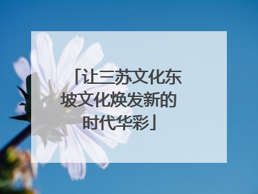 让三苏文化东坡文化焕发新的时代华彩